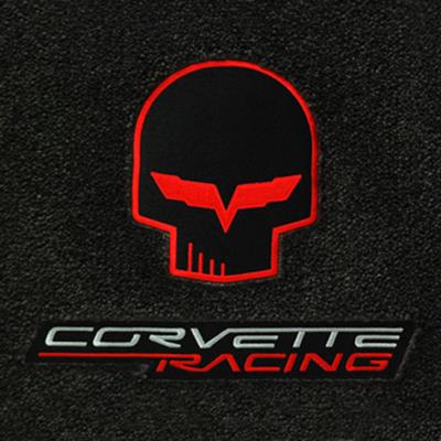 136121 2005-2013 bagageruimte mat - Ebony C6 cabrio W/rood Jake & Corvette Racing Logo -