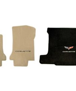 136159 2005-2007E vloer en bagageruimte mat set cabrio w/C6 Flag & zwart Script Lloyd