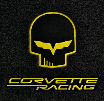 136162 2007L-2013 C6 vloer matten geel C6 Jake en Corvette Racing Logo Lloyd ontwerp