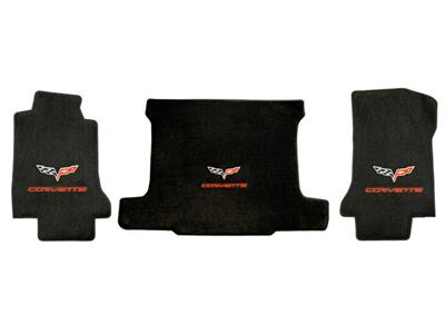 136202 2005-2007E vloer en bagageruimte mat set cabrio w/C6 Flag & rood Script Lloyd