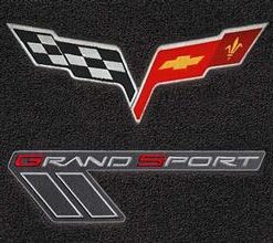 136223 2013 vloer matten - rood & zilver C6 Grand Sport Double Emblem - Lloyd ontwerp 2013L