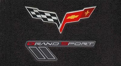 136223 2013 vloer matten - rood & zilver C6 Grand Sport Double Emblem - Lloyd ontwerp 2013L