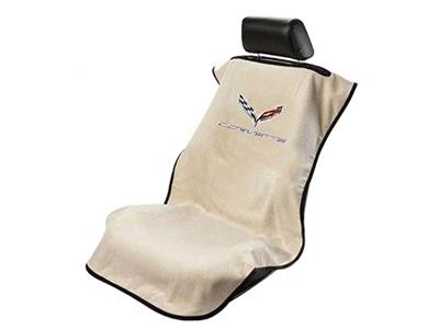 137021 14-19 Tan Seat Armour w/ C7 Logo