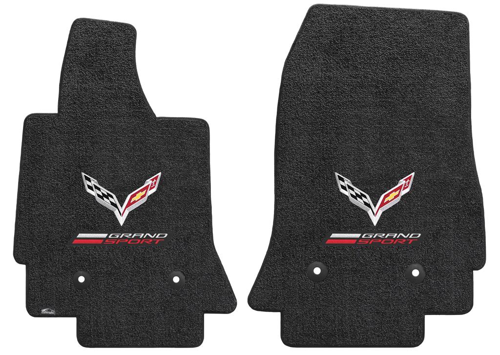 137025-106 17-19 Gray Grand Sport & C7 Logo Floor Mats