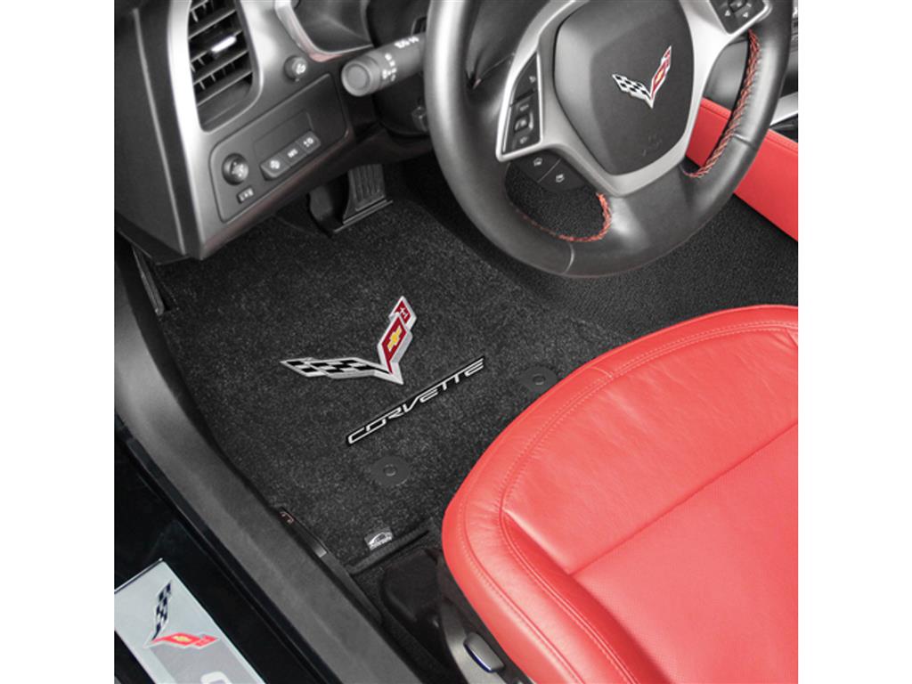 137055-110 14-19 C7 C/Flag & Silver Script DkGray Floor Mat