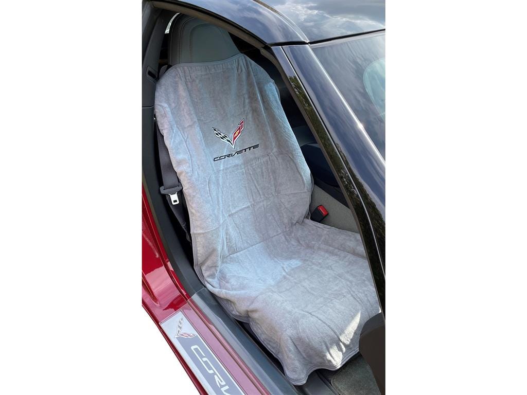 137118 14-19 Gray Seat Armour w/ C7 Logo