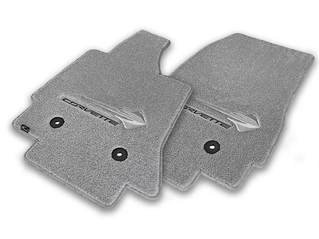 137164-106 14-19 C7 Stingray & Blk Script Gray Floor Mat