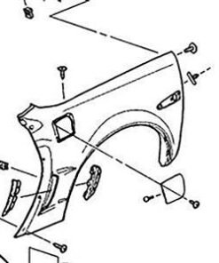 146122L 05-13 links Hand cabrio achter Quarter paneel behalve Z06/ZR1/Grand Sport