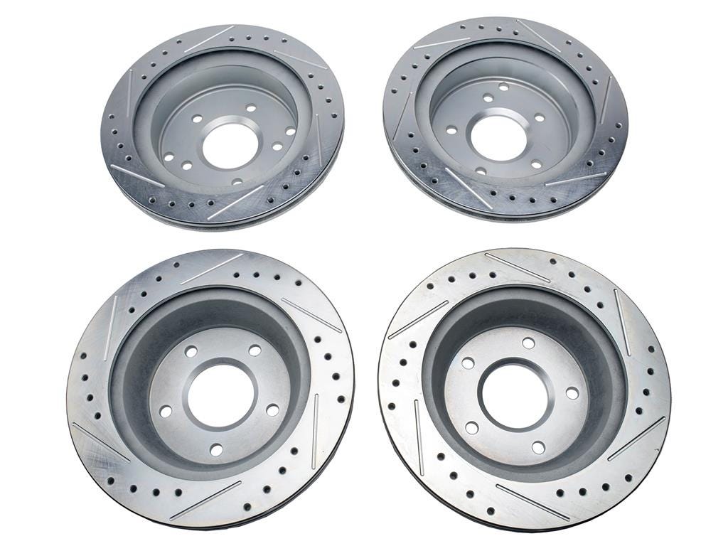 194282 1984-1987 Cross Drilled en Slotted rem Rotor met Pads