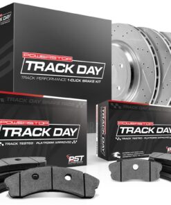 195131 97-04 PowerStop Track Dag Rem Rotors met Pads Kit