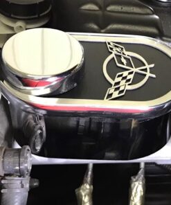 195307 97-04 Chrome Hoofdcilinder Cover - Black C5 Emblem