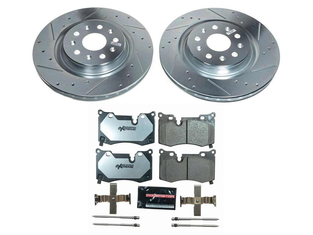 198014 2020-2027 Powerstop achter Z23 Cross Drilled & Slotted rem Rotors w/Pads - met Z51