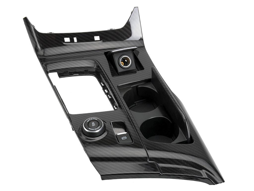 237040 14-19 Gloss C/Fbr Center Shifter Console Plate