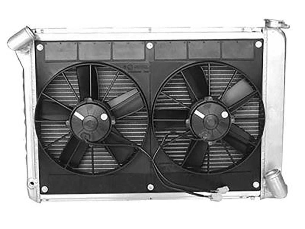 242310 66-68 427 w/Auto & 68 327 w/Auto Direct Fit Aluminium radiator & Ventilator radiator afwerking: natuurlijk