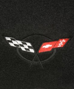 255023 1997-2004 Dash Mat - Zwart met C5 geborduurd Logo - behalve heads Up Display
