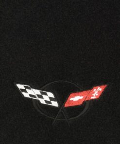 255024 1999-2004 Dash Mat - Zwart met C5 geborduurd Logo - Met hoofden omhoog Display