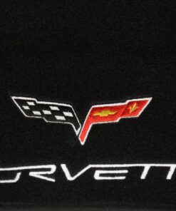 256017 2005-2013 Dash mat - zwart met C6 Embroidered Logo - behalve Heads Up Display