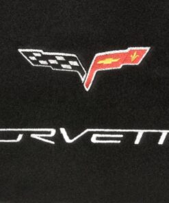 256124 2005-2013 Dash mat - zwart met C6 Embroidered Logo - met Heads Up Display