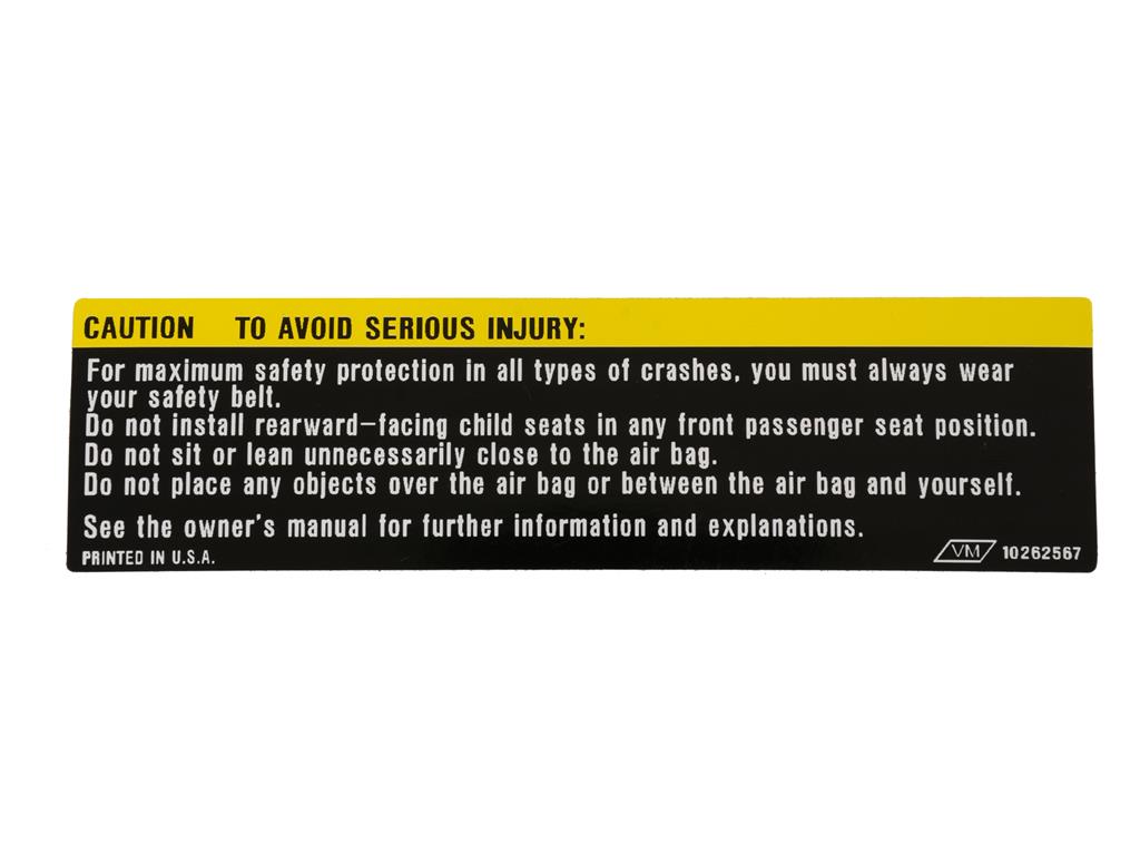 264223 90-96 Sunvisor / lucht Bag Warning sticker - Voorzichtigheid