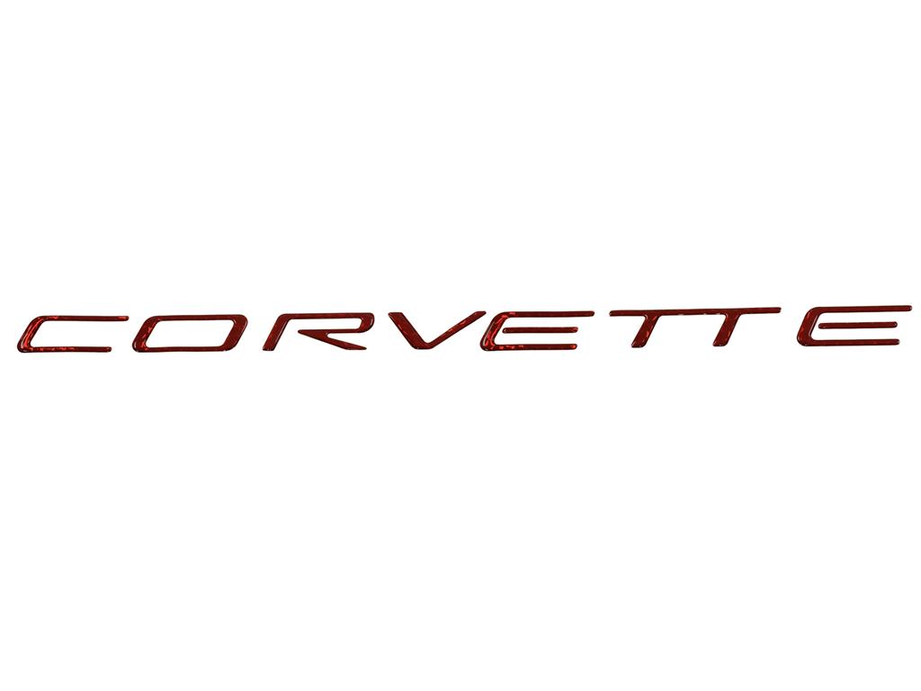 295022 97-04 Achter Corvette Polyurethaan Lettering (aluminium, koolstofvezel, Helderrood)