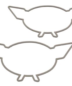 295107 97-04 Front / neus en achterste emblem gepolijst roestvrij staal trimring - Set van 2