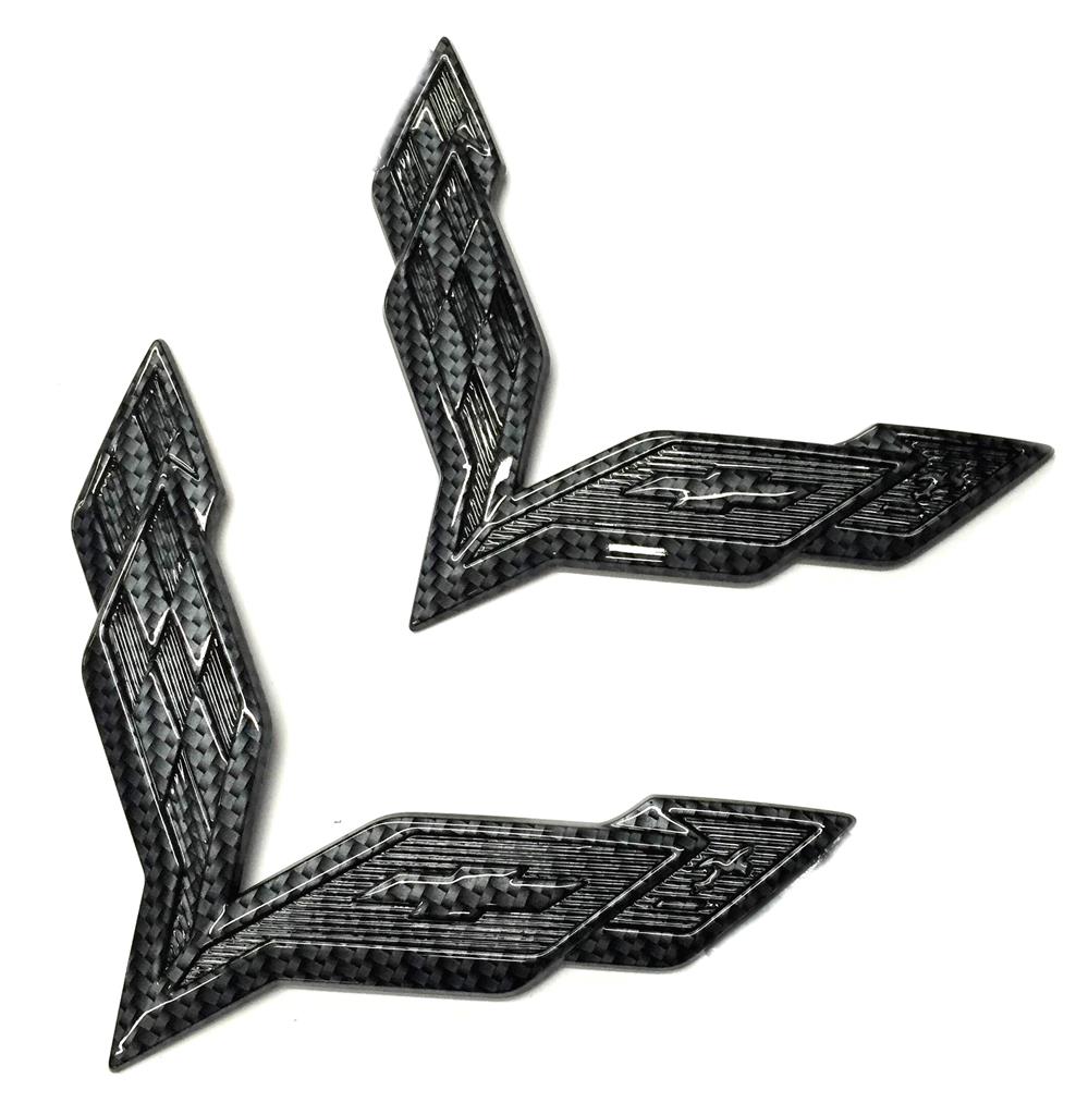 297007 14-19 C / Fiber Look Front & Rear Emblem