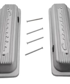 304819 87-91 klep afdekking - met Corvette Script en Fins - gegoten afwerking - paar (ND)