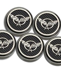 305426 97-04 Automatic Slotted Carbon Fiber Motor Cap covers met C5 Logo