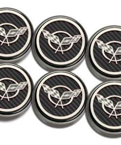 305491 97-04 6 Speed Slotted Carbon Fiber Motor Cap covers met C5 Logo