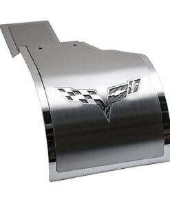306450 05-13 Deluxe RVS Alternator afdekking w/Corvette Emblem Accessory kleur: zwart