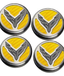 308083 2020-2027 motor dop afdekking set w/Colored Carbon Insert & RVS Emblem