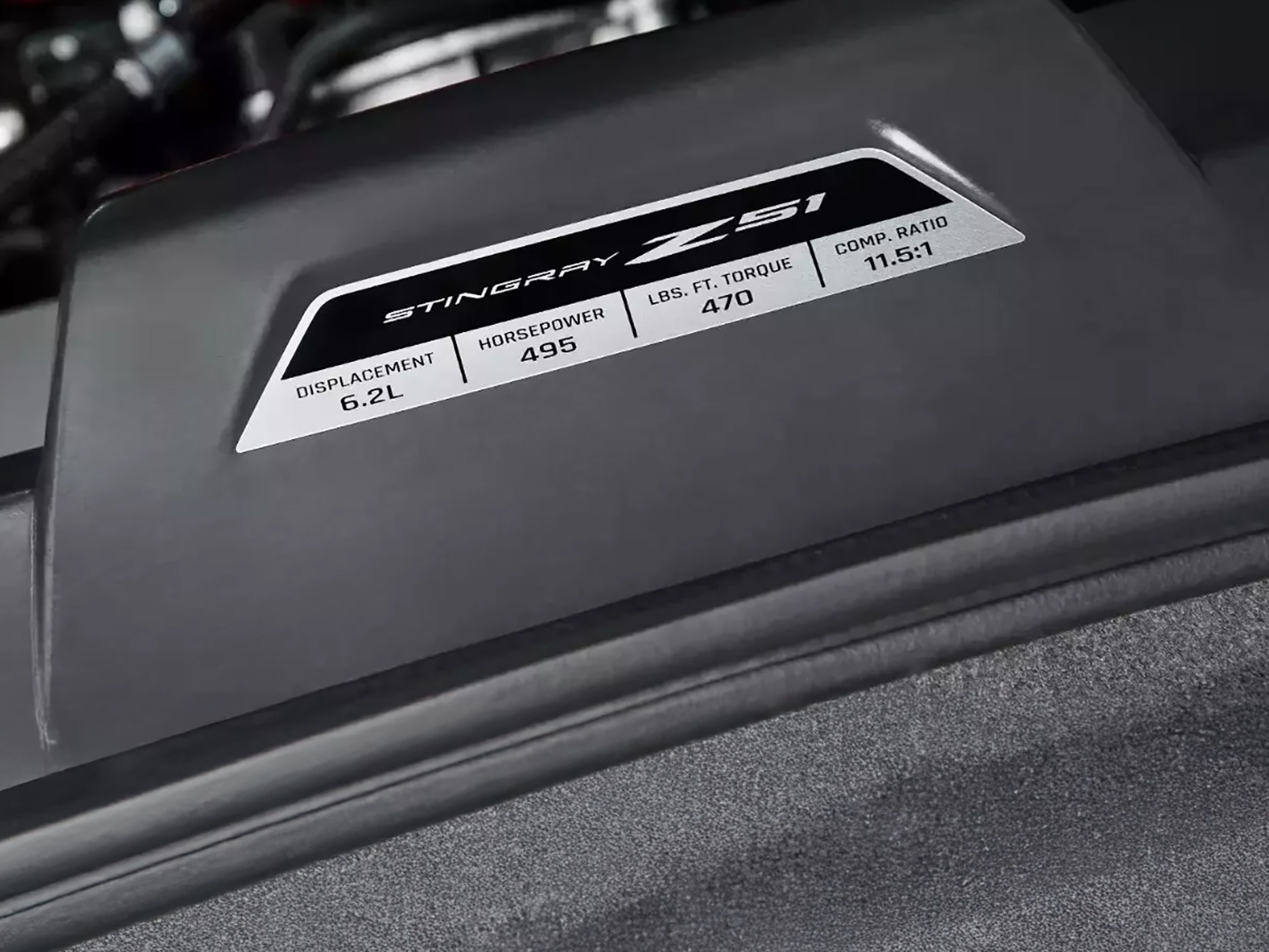 308319 2020-2025 495 HP Z51 motor Specification Plaque