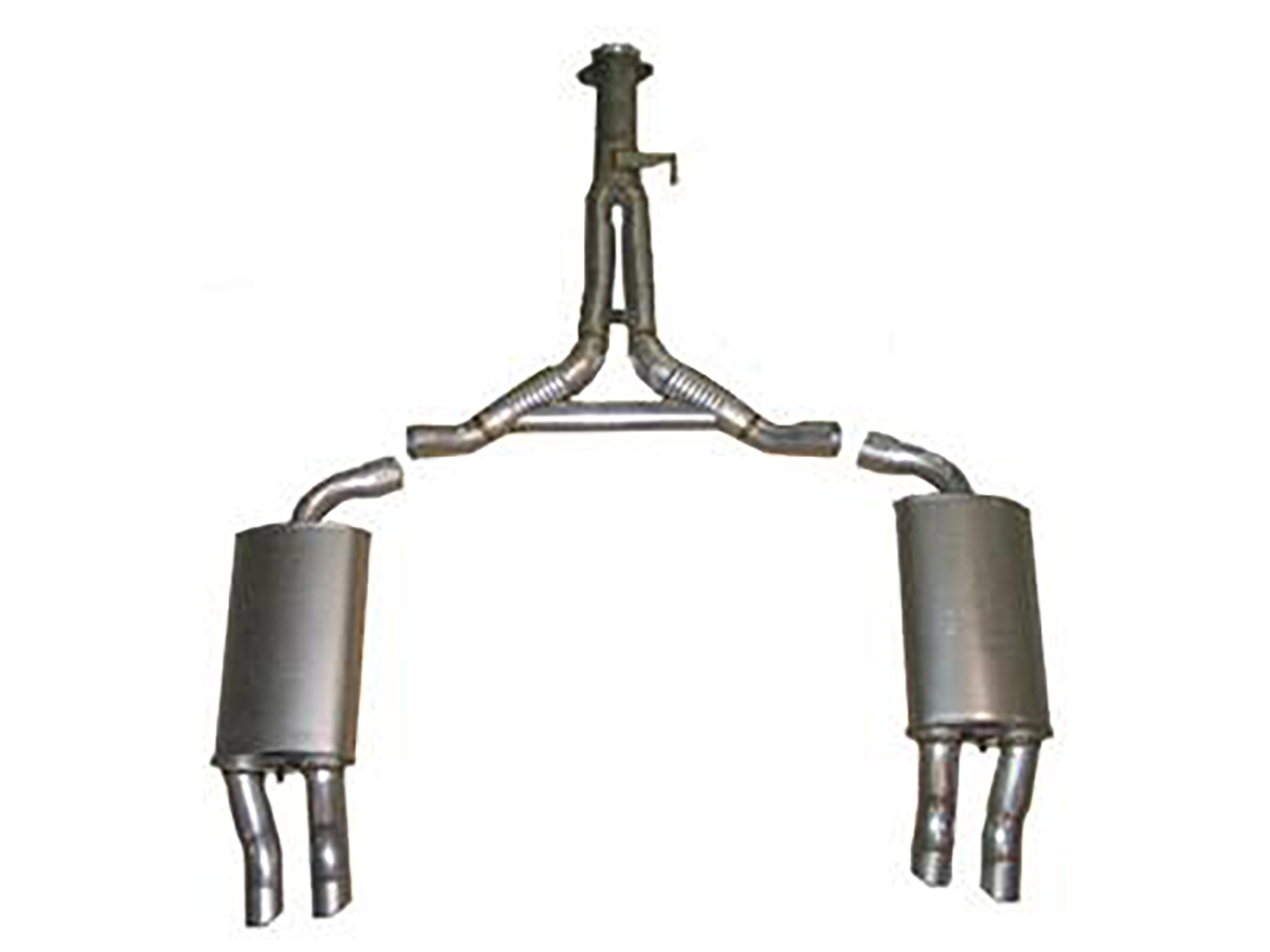 324489 91 Cat Back Uitlaatsysteem - Gealuminiseerd met Reproduction demper