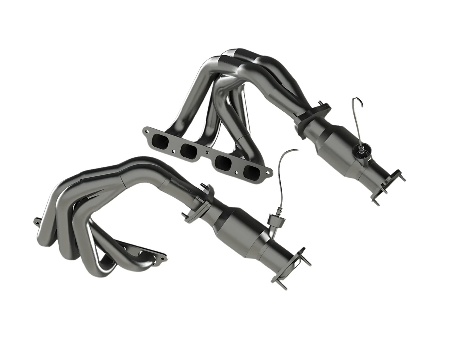 328477 2023-2025 C8 Kooks 1-7/8" RVS Headers & groen Catted Connection set
