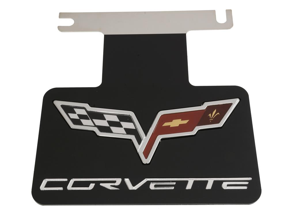336021 2005-2013 uitlaat Dress Up plaat - zwart roestvrij staal - C6 Acrylic Emblem