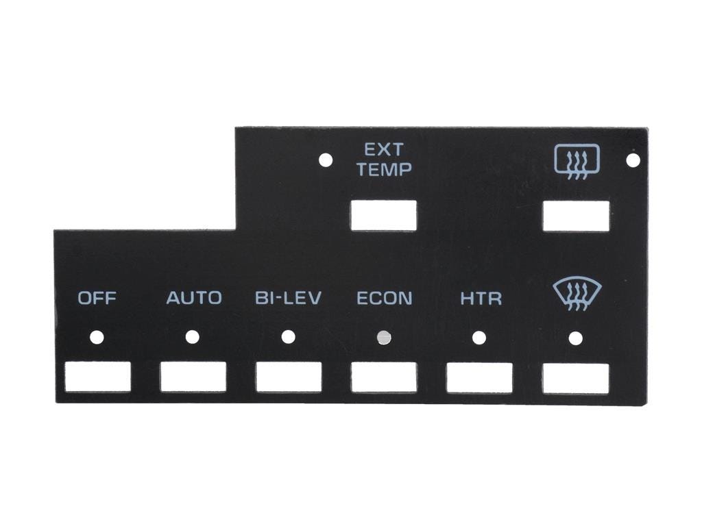 454334 1986-1989 Verwarming & Airconditioning Control Face Applique met Achter Defroster