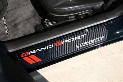 486009 10-13 deur dorpelplaten - Carbon Fiber met Grand Sport Logo