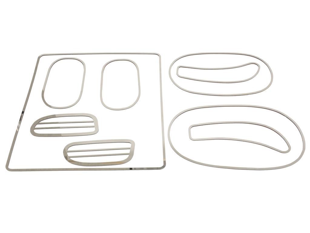 486023 2005-2013 Dash Trim set - gepolijst roestvrij staal (9 delen)