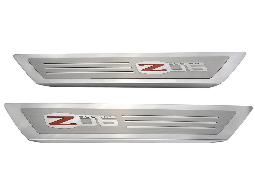 486027 06-13 Z06 deur dorpelplaten - Executive Series - gepolijst roestvrij staal