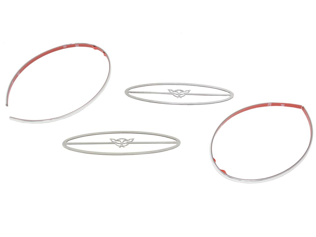 495073 97-04 Stainless Side Marker Light Cover w/C5 Emblem Roestvrij Afwerking: Gepolijst