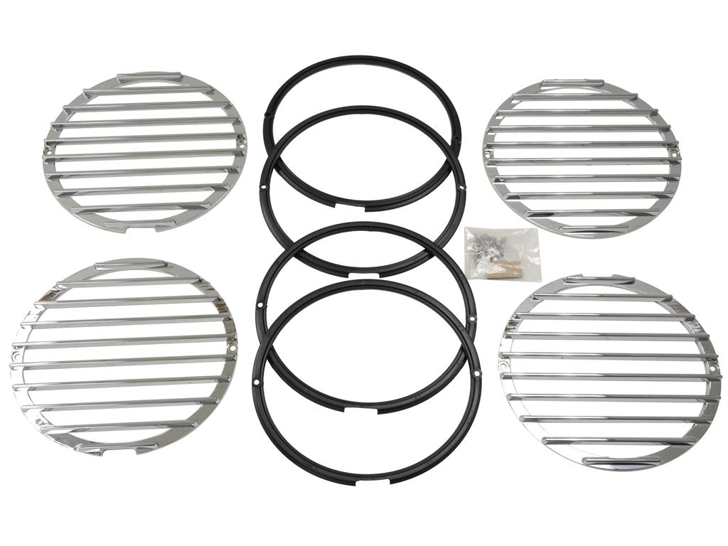 496115 05-13 Chrome Billet aluminium Phantom achter lamp Louvers - set Of 4