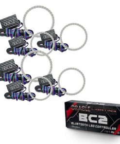 496233 2005-2013 C6 Oracle LED koplamp set Triple Halo ColorSHIFT w/ BC2 Controller