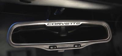 516110 2005-2013 Standard Inside achter View spiegel Trim met Corvette Script (set of 2)