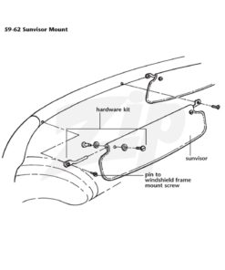 Alternative view of 131842 59-67 Sunvisor Hardware Kit