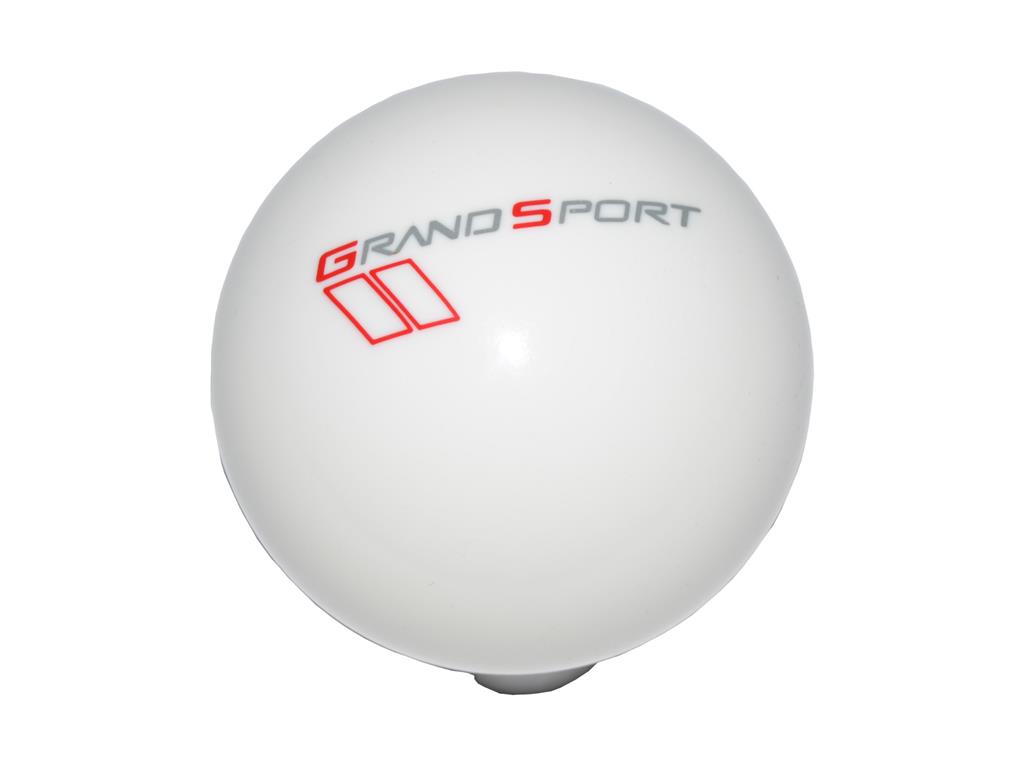 536106 05-13 schakelpook Knob - White 6 Speed met Grand Sport Logo