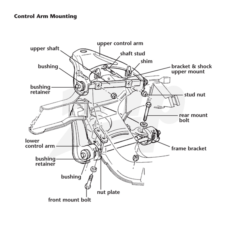 572454 66-67 Upper Control Arm Stud Nuts - Afbeelding 2