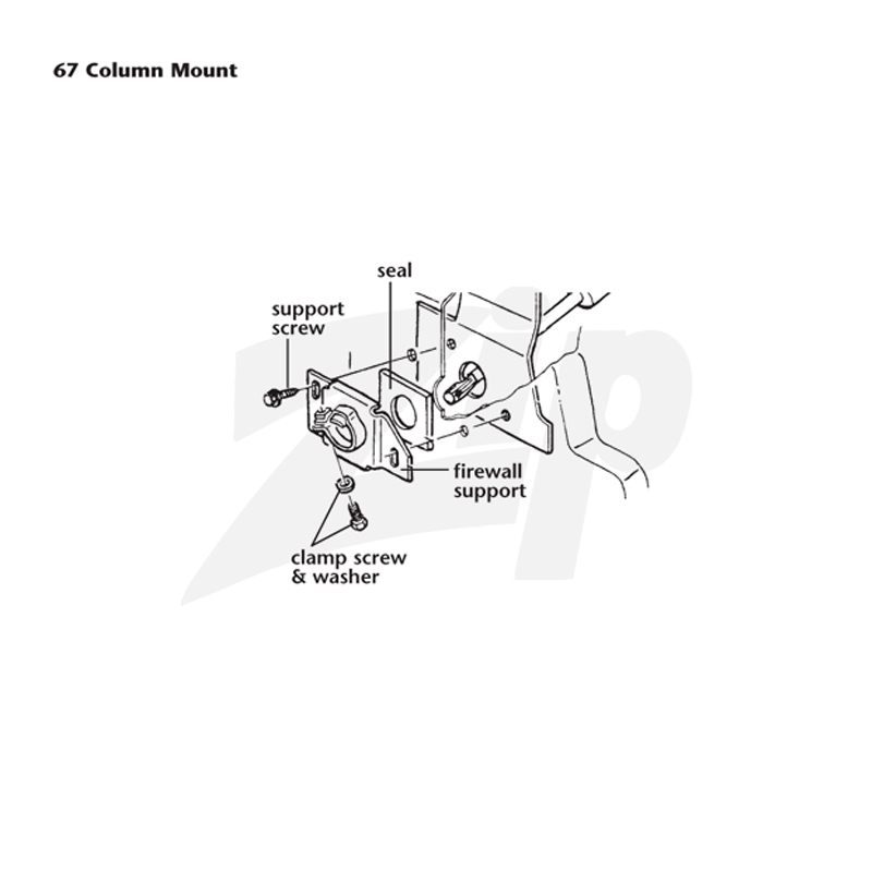 312022 63-67 Steering Column Firewall Seal - Afbeelding 2