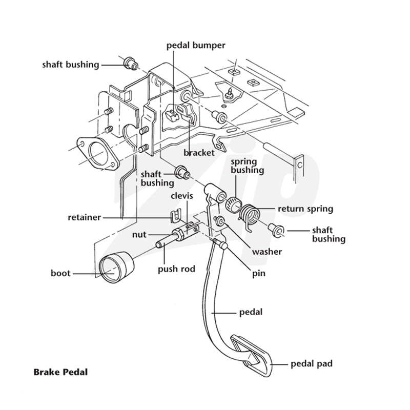 192089 63-67 STD rempedaal duwstang - Afbeelding 2