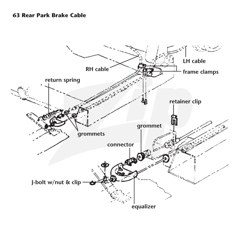 192060 63 Parkeerremkabel-equalizer achter - Afbeelding 2