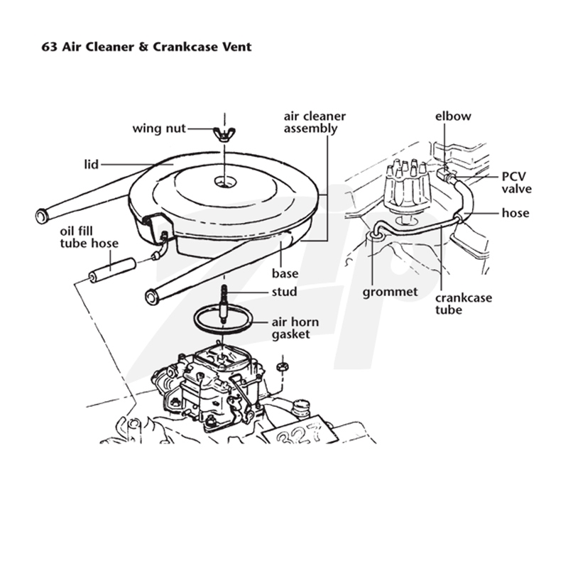 152080 63-64 327 Air Cleaner Lid (Red Silk Screen)